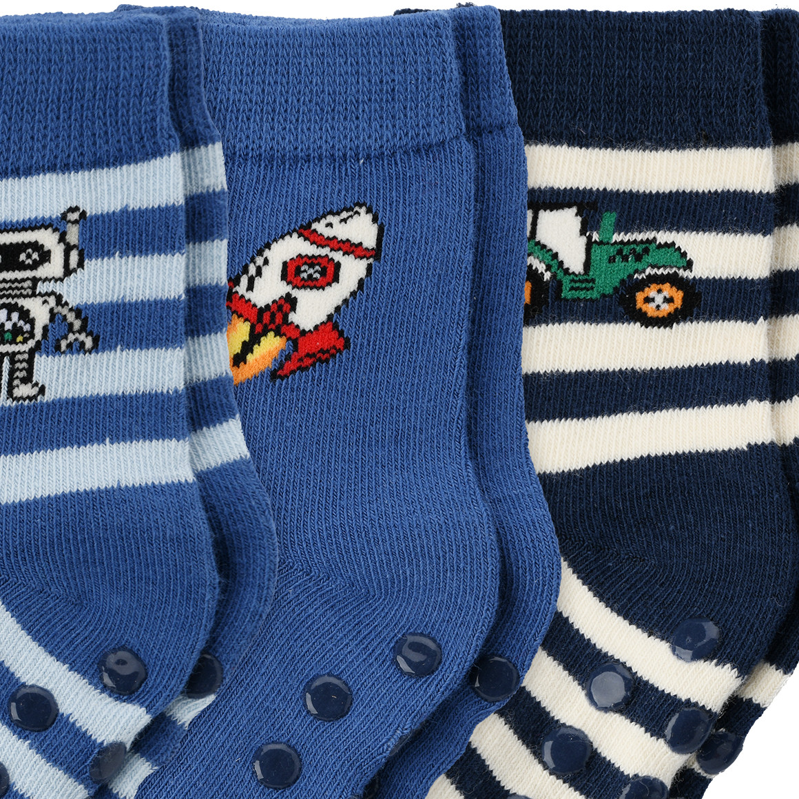 3 Paar Baby Stoppersocken mit Bio-Baumwolle