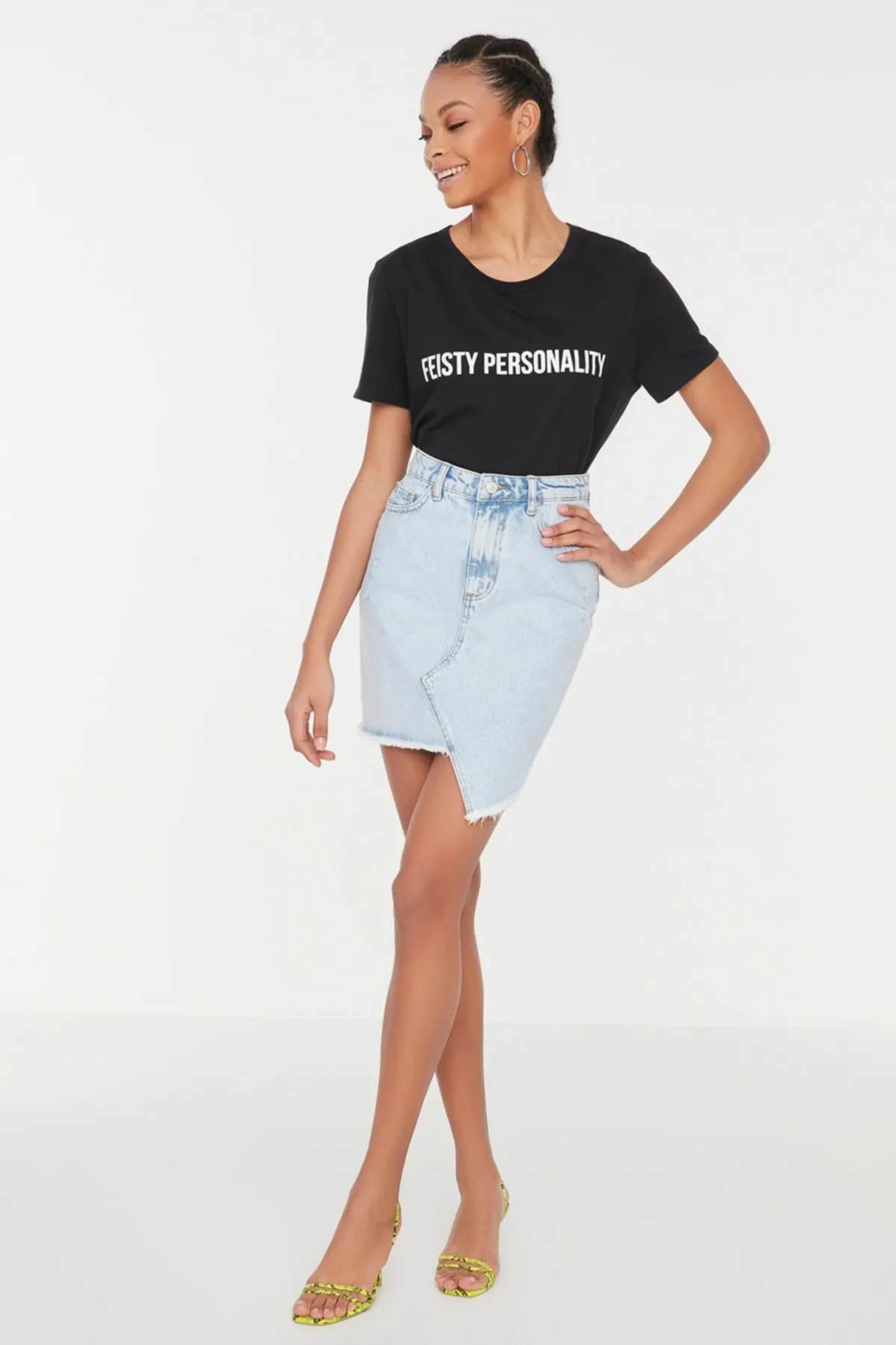 Trendyol Collection  blauer Mini-Jeansrock