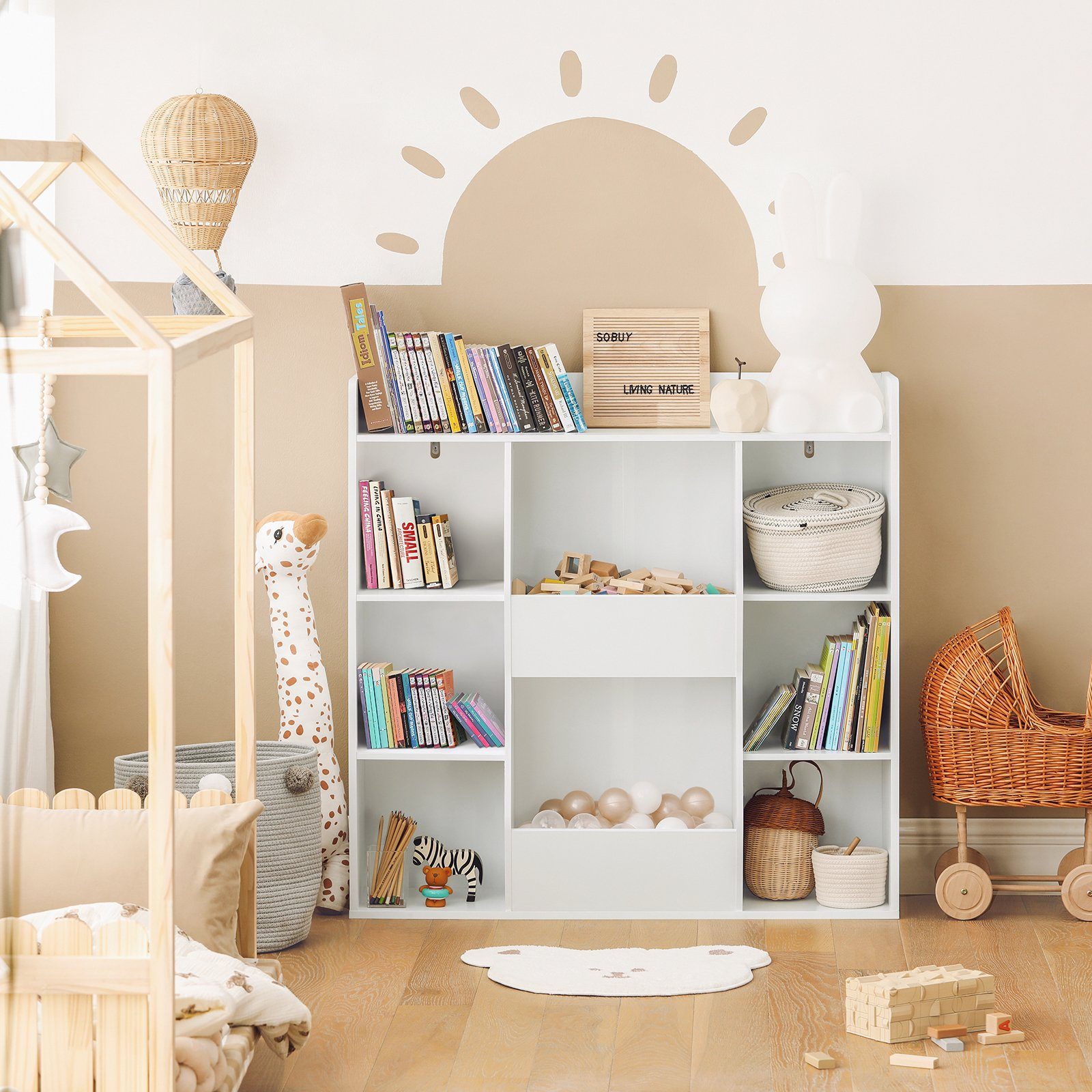 SoBuy Bücherregal KMB55, für Kinder Kinderregal Aufbewahrungsregal Spielzeugregal Standregal