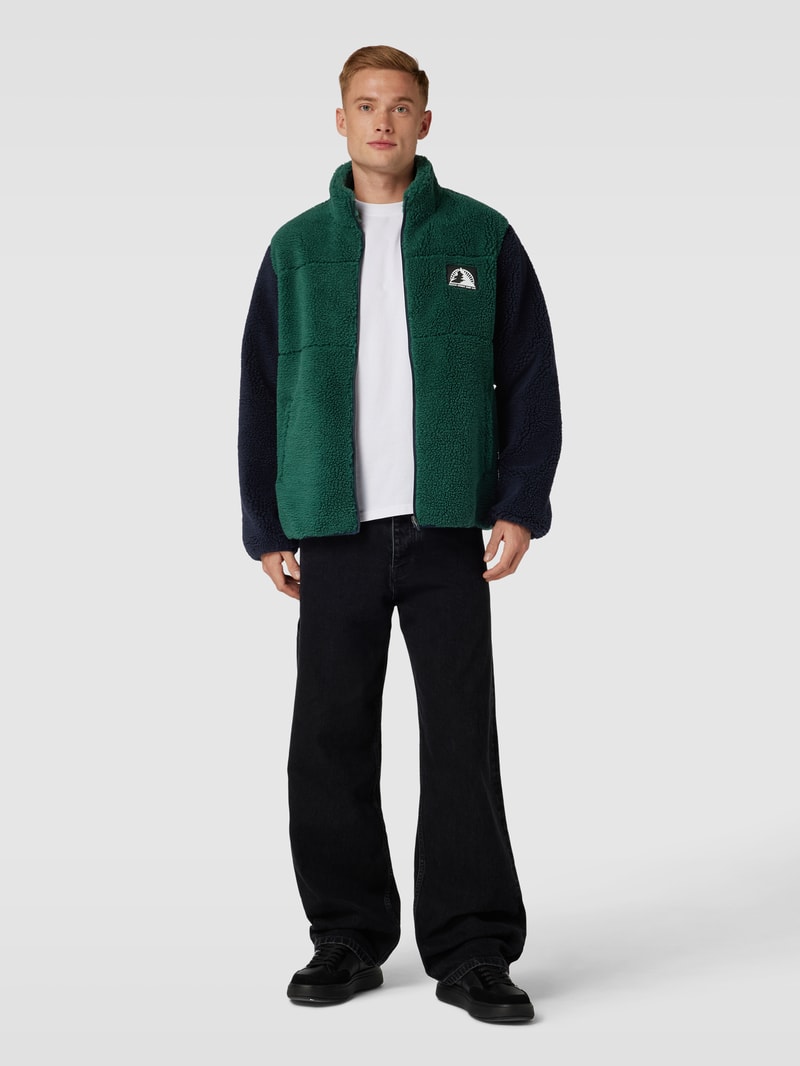 Jacke mit Teddyfell in dunkelblau
