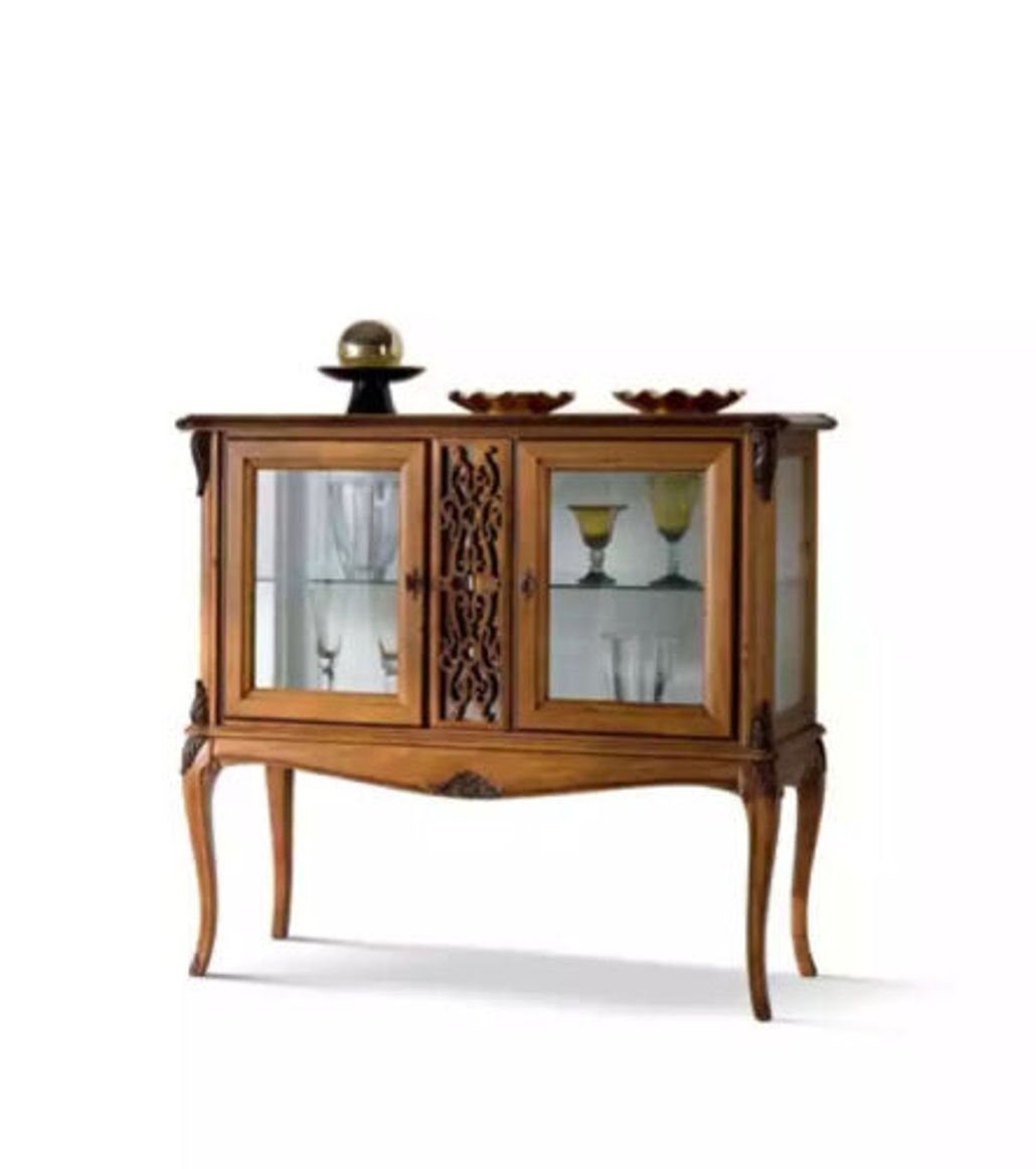 JVmoebel Barschrank Braun Barschrank Wohnzimmer Klassisch Holz Schrank Glasschrank (1-St., Barschrank) Made in Italy
