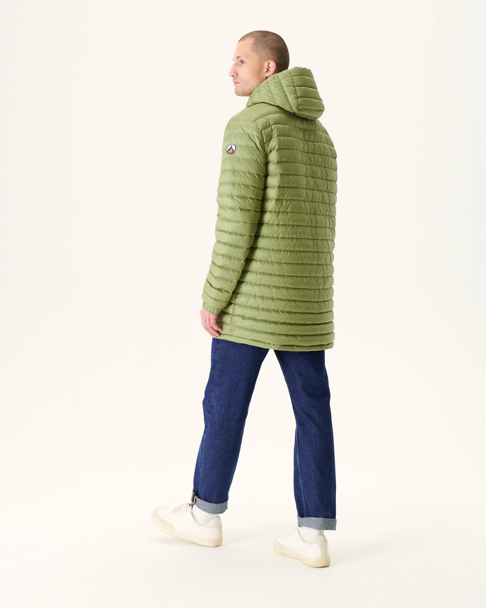 Doudoune longue réversible à capuche Beige/Kaki clair Amsterdam