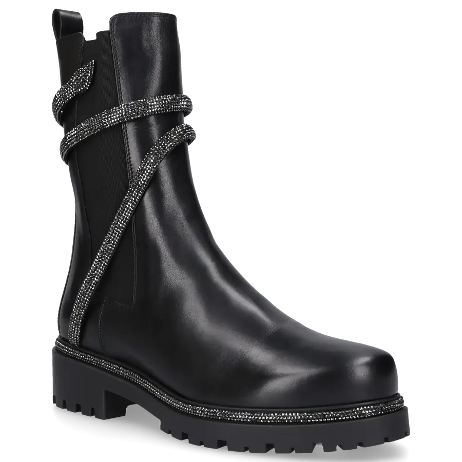 Rene Caovilla - Chelsea Boots CLEO COMBAT Kalbsleder - schwarz