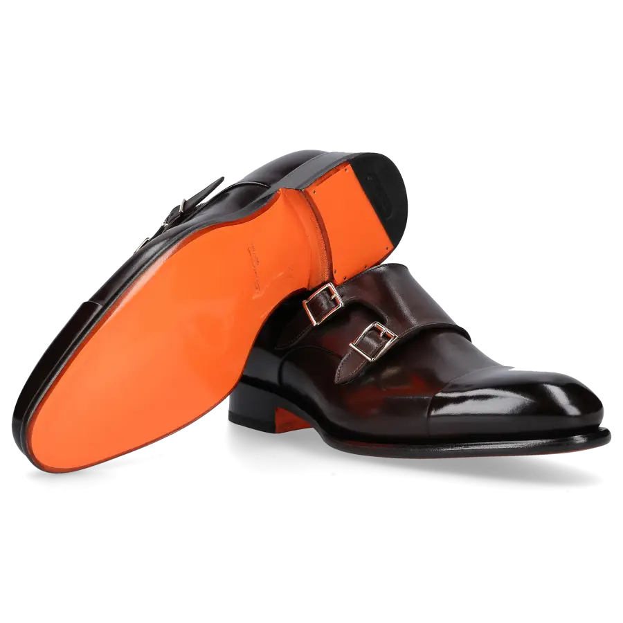 Santoni - Monk Schuhe 11652 Kalbsleder - braun