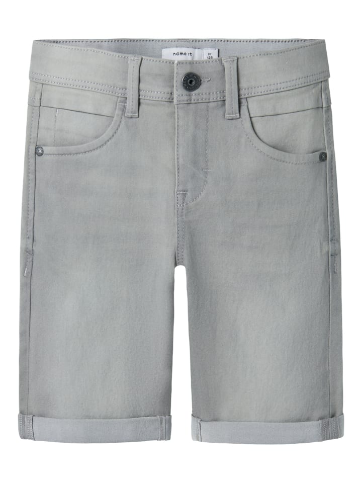 name it Stretch Jeans Shorts Kurze Denim Hose 5-Pocket in Hellgrau günstig kaufen