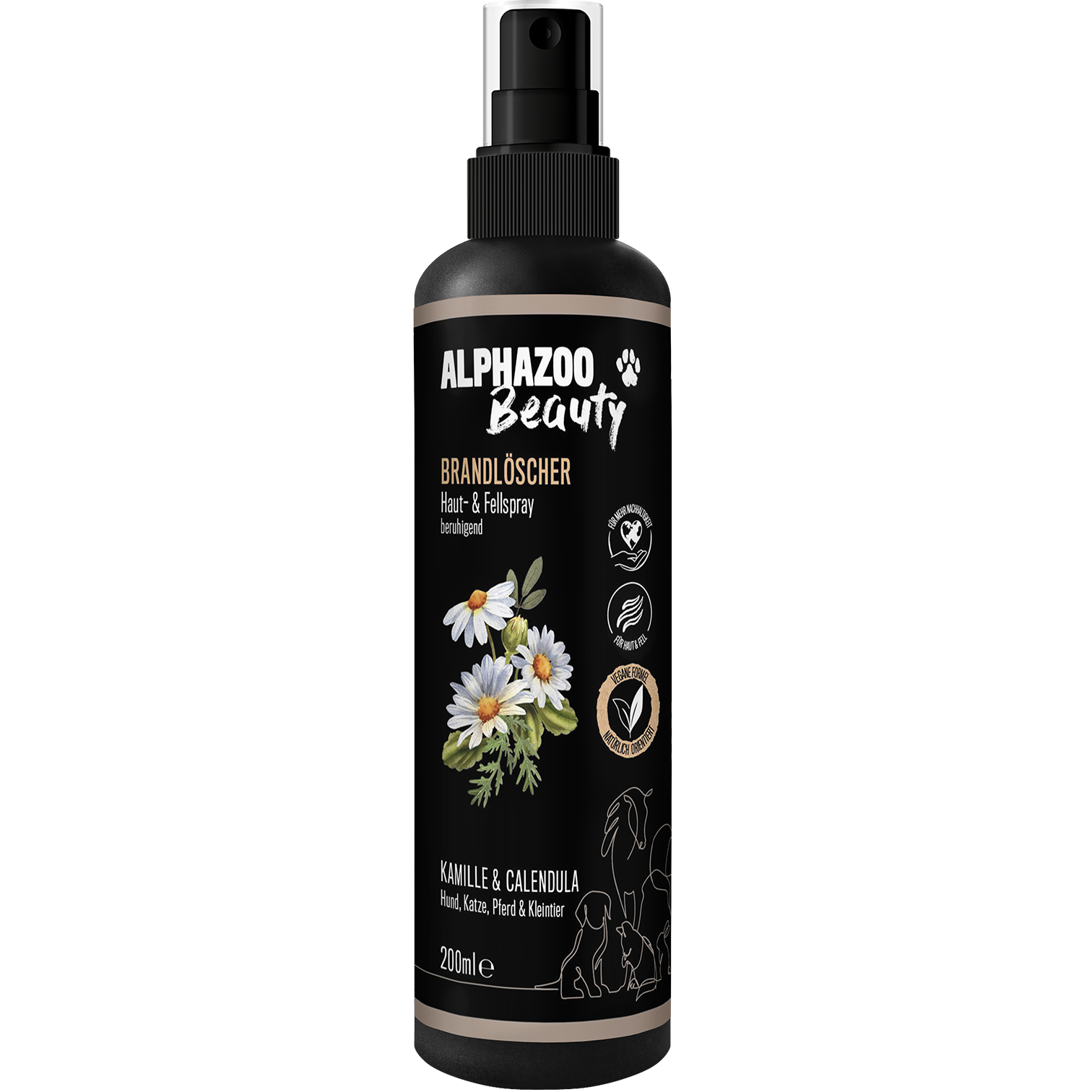 ALPHAZOO Fellpflege ALPHAZOO Brandlöscher 200ml - Juckreiz-Spray, Fellpflege-Spray für Hunde, Katzen, Haus- und Hoftiere 200 ml