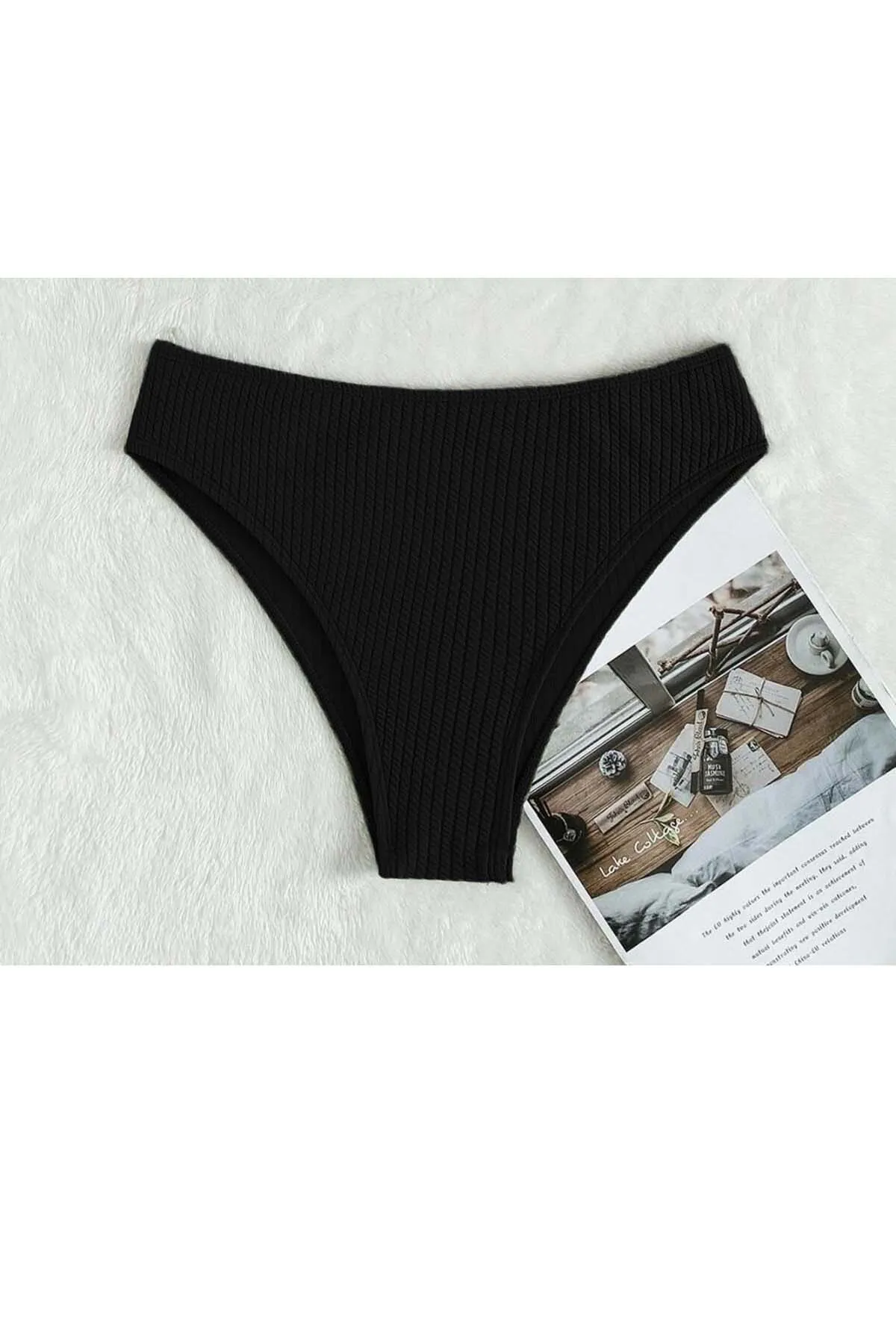 Angelsin  Spezielle Twill-Bikinihose mit hoher Taille