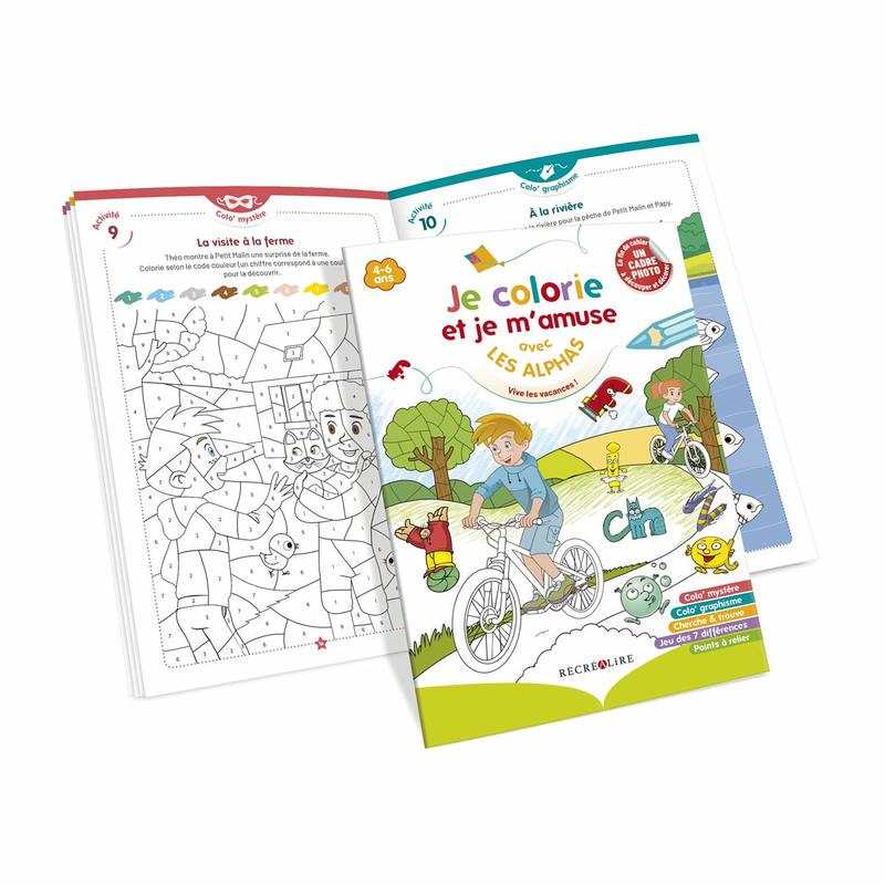 Livre Je colore et je m'amuse avec les Alphas, vive les vacances ! - Récréalire