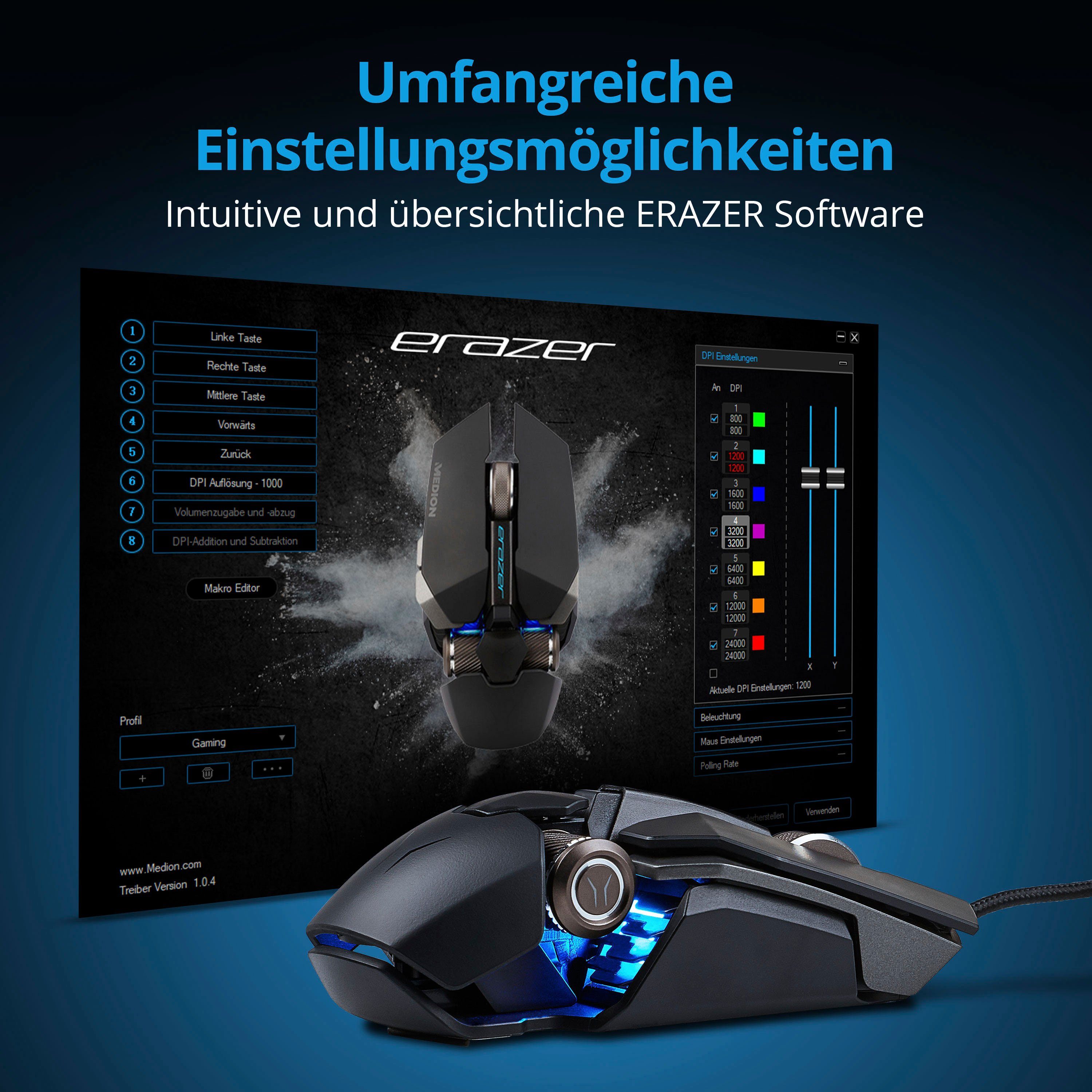 Medion® ERAZER® Engineer P10 Gaming-PC (Intel® Core i5 12400F, GeForce RTX 3060 Ti LHR, 16 GB RAM, 1000 GB SSD, Luftkühlung)