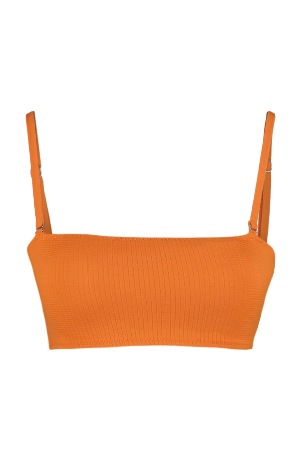 Trendyol Collection  Orangefarbenes, trägerloses, strukturiertes Bikinioberteil TBESS22BU0125