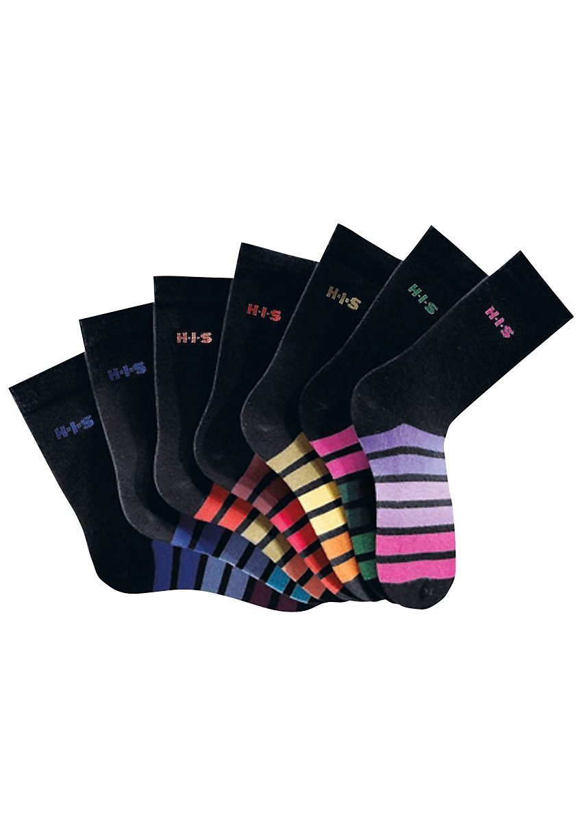 H.I.S Freizeitsocken (Set, 7-Paar) mit buntem Ringelmuster