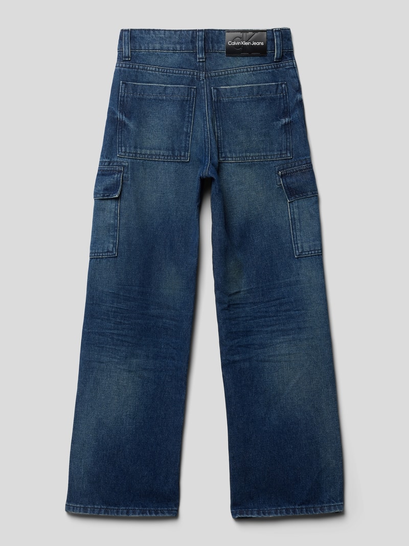 Flared Jeans mit Pattentaschen Modell 'SKATER UTILITY' in blau
