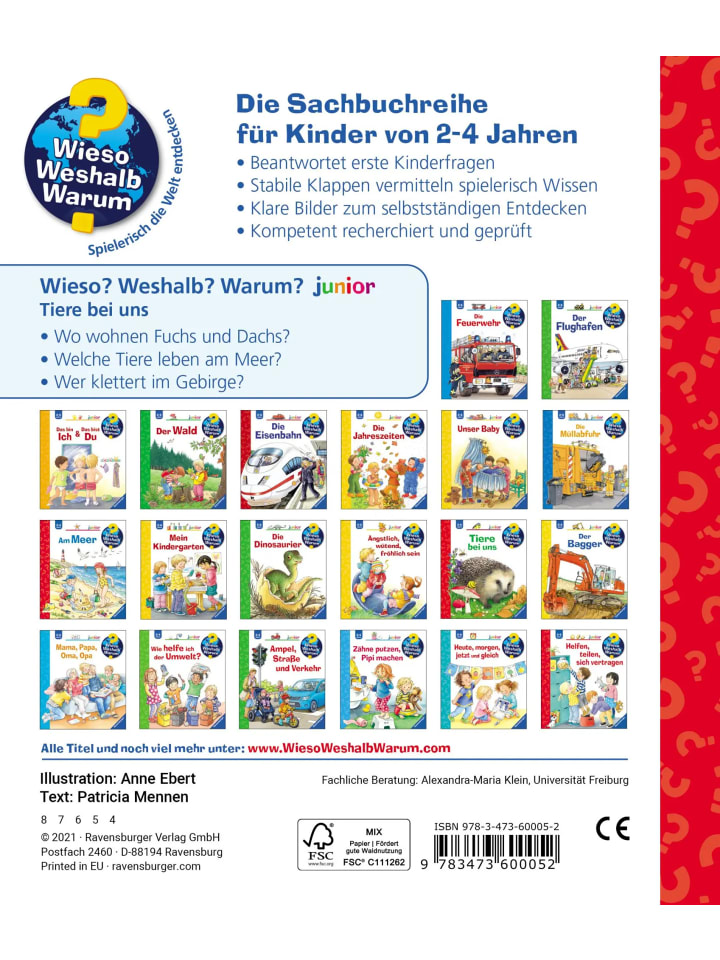 Ravensburger Wieso? Weshalb? Warum? junior, Band 33: Tiere bei uns günstig kaufen onesize