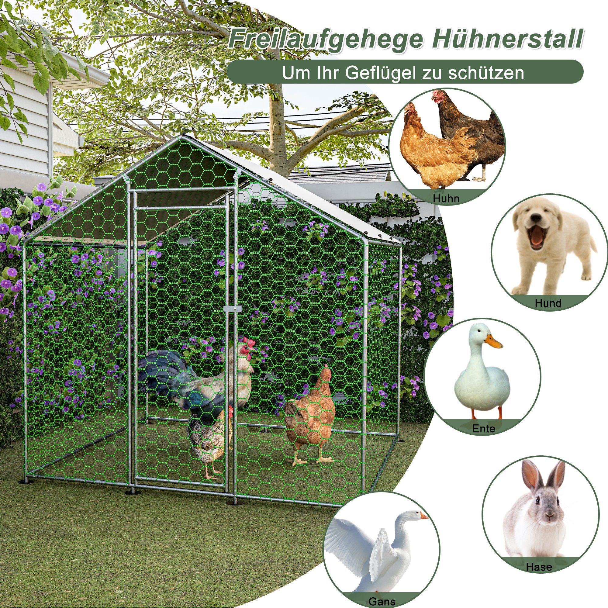 Thanaddo Hühnerstall Hühnerstall Freilaufgehege Außengehege