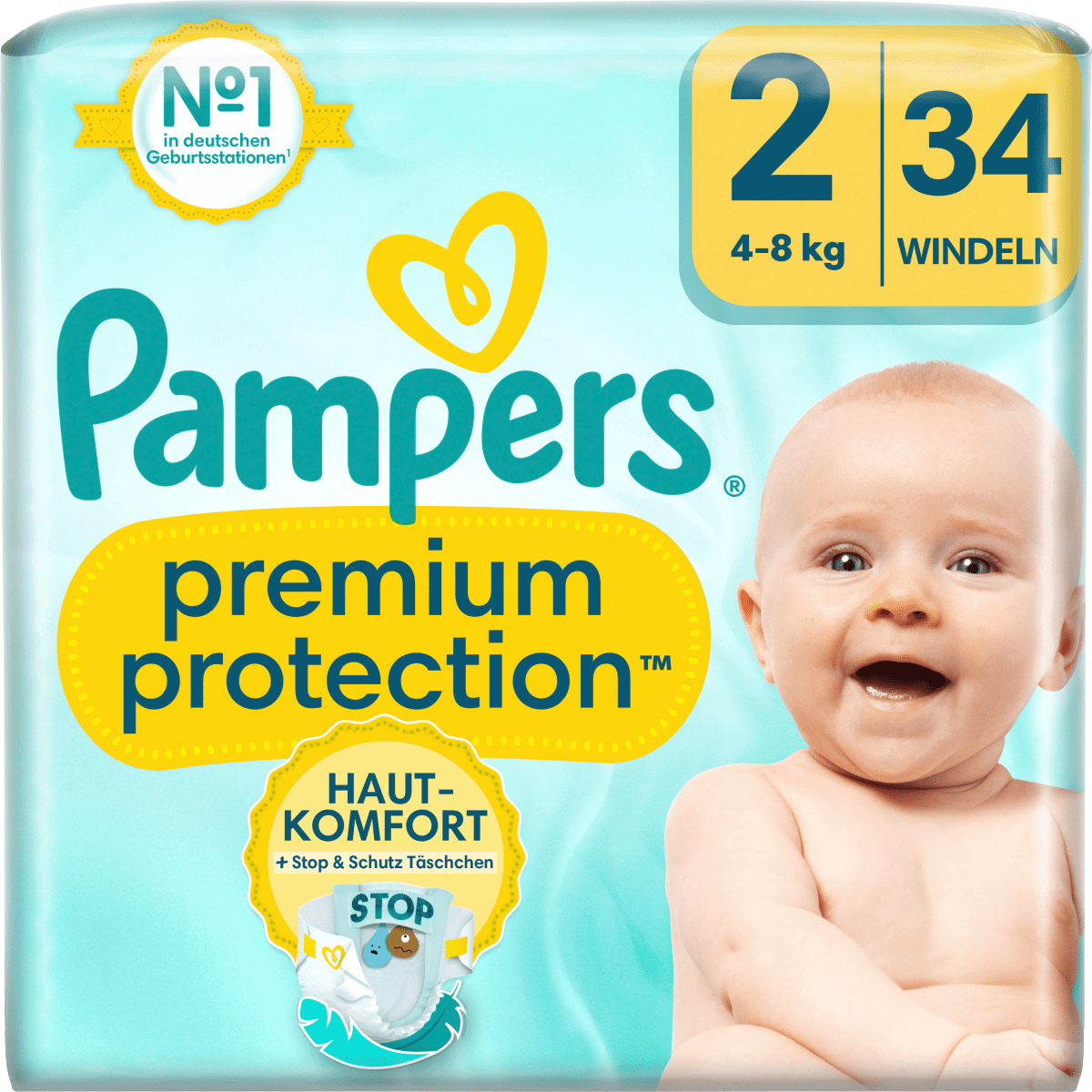 Windeln Premium Protection Gr.2 Mini, New Baby (4-8kg), Single Pack, 34 St