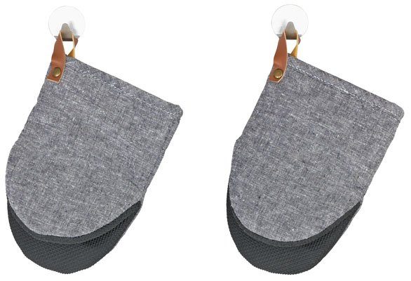 WENKO Topfhandschuhe Ada Mini, (Set, 2-tlg), Handflächen aus Neopren, 1 Paar, grau