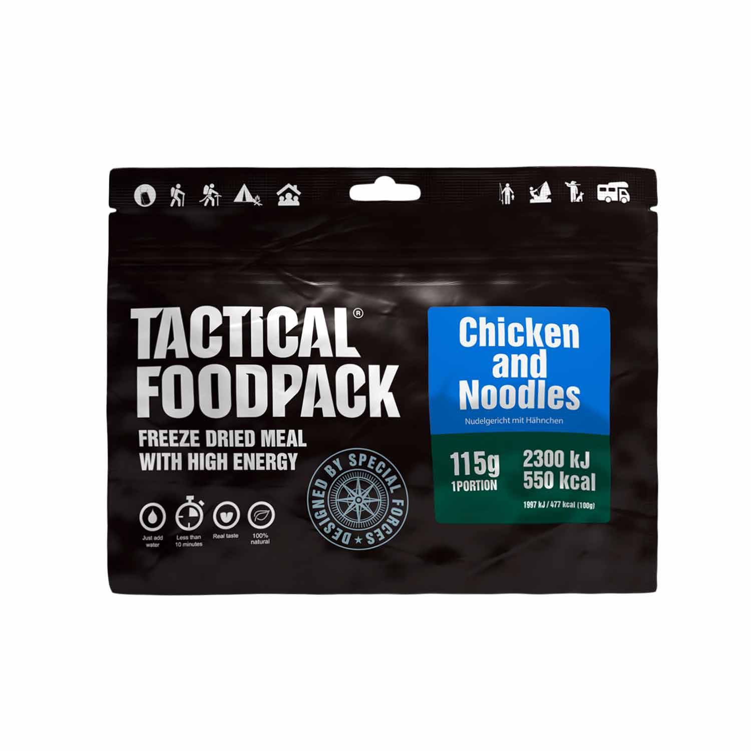 Hauptmahlzeit Nudelgericht mit Hähnchen