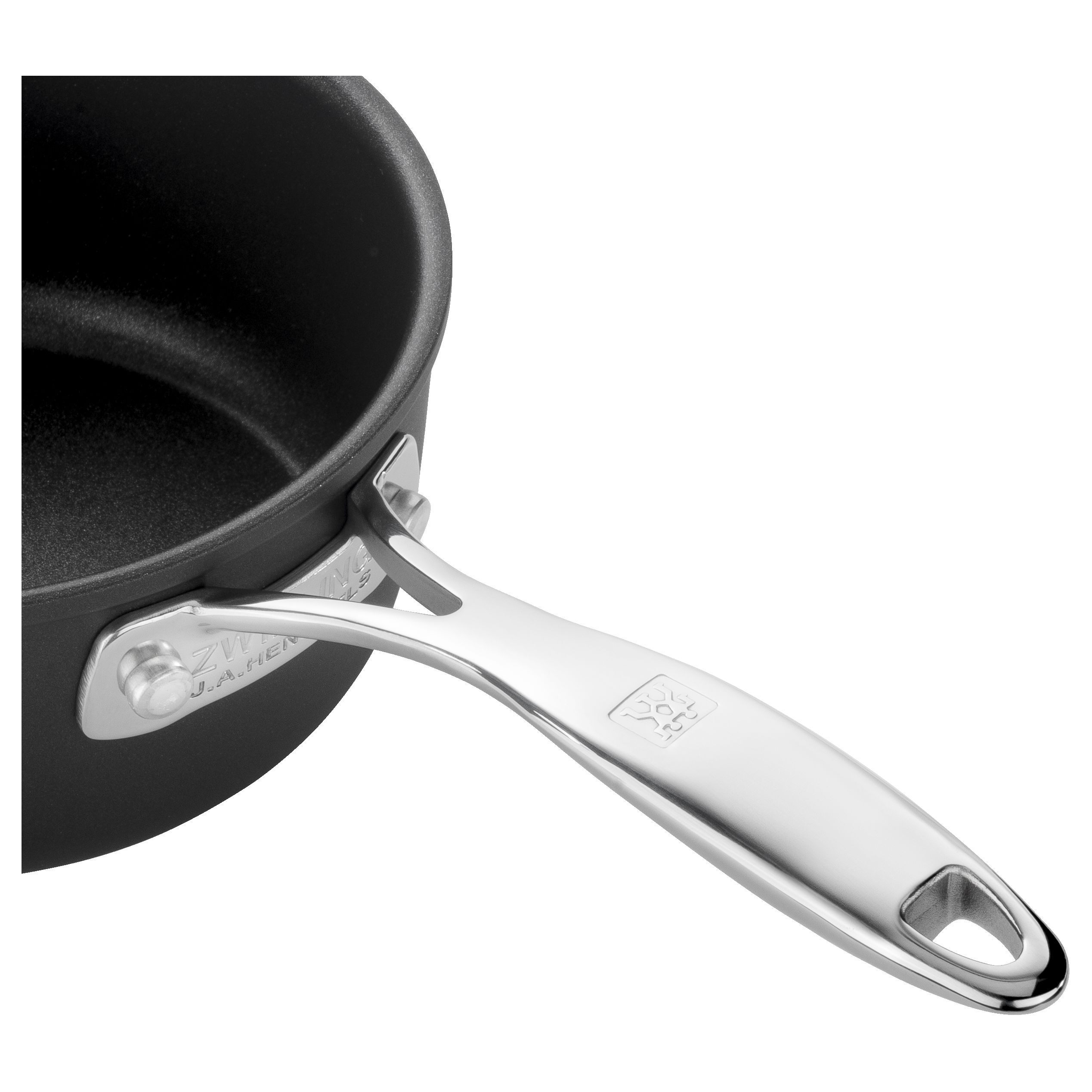 Stieltopf 16 cm, Aluminium, Schwarz