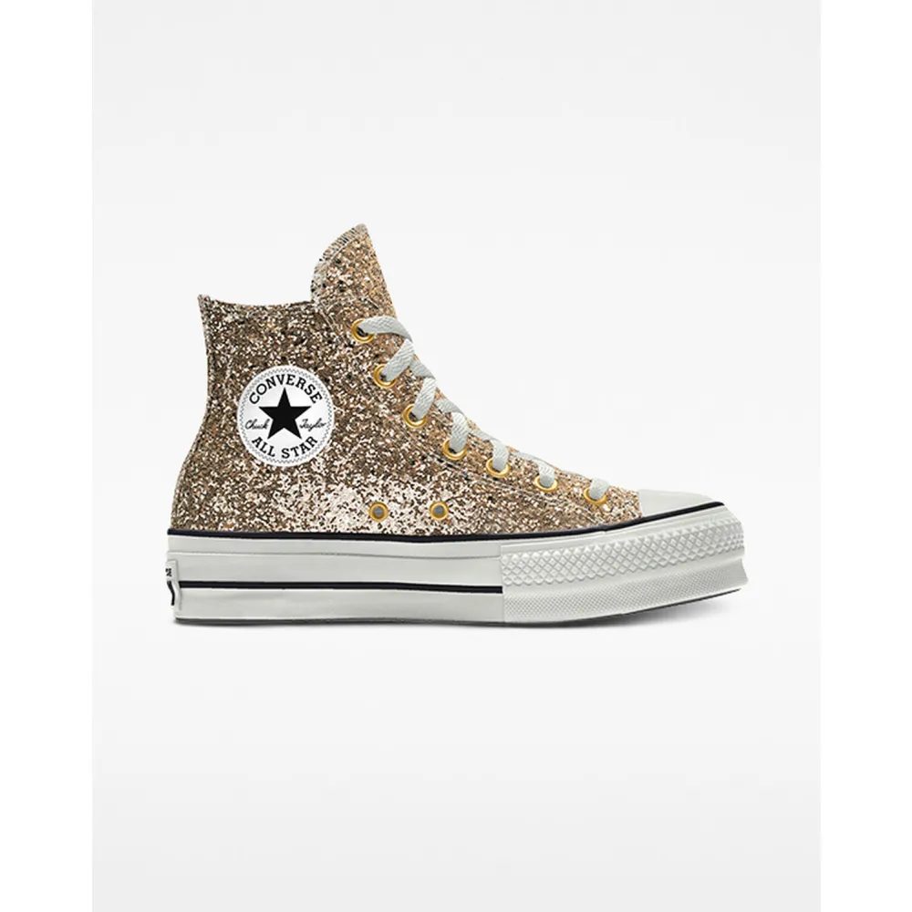 Converse Custom Chuck Taylor All Star Lift Platform Glitter By You 570626CHO23_GOLD / gelb
