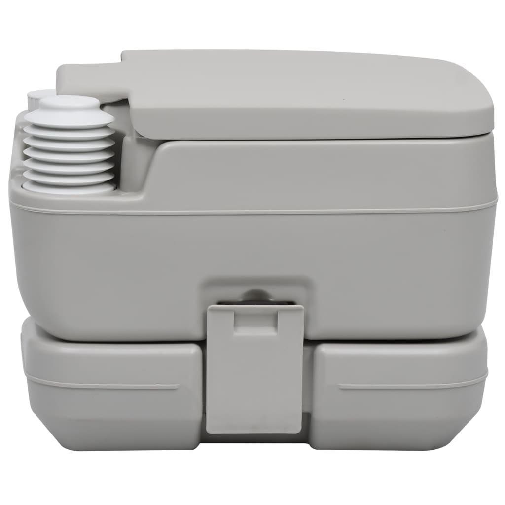 vidaXL Campingtoilette Tragbare Campingtoilette Grau 10 10 L