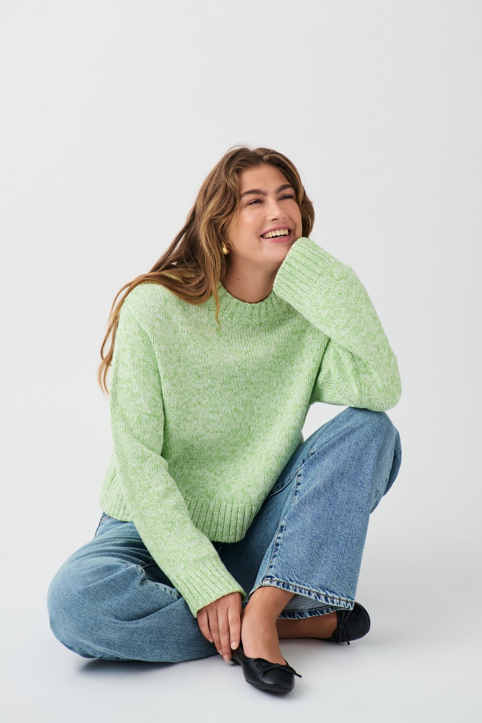 Cotton mélange knit sweater