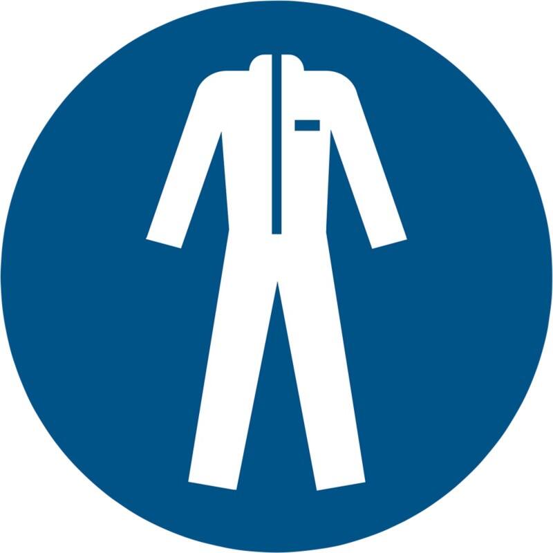 Djois Warnschild Arbeitsschutzkleidung benutzen Klebstoff, einschraubbar PP (Polypropylen) 30 (B) x 0,14 (H) cm 3 Stück