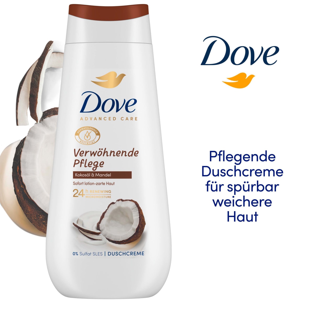 Duschcreme Advanced Care Verwöhnende Pflege, Kokosöl & Mandel, 225 ml