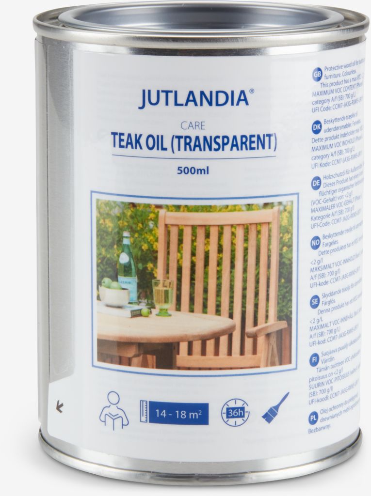 JUTLANDIA Óleo para madeira de teca JUTLANDIA 0,5 l incolor