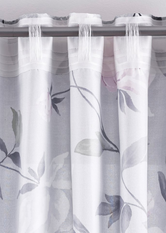 Microfaser Vorhang mit Blumen Druck (1er Pack)