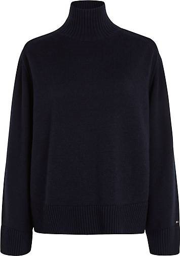 TOMMY HILFIGER Damen Strickpullover WOOL BLEND MOCK-NK SWEATER