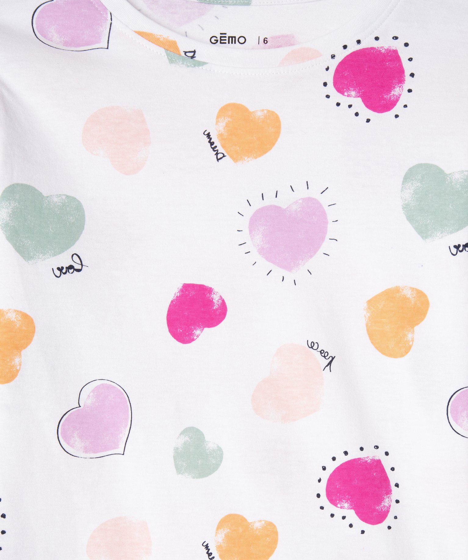 Pyjama en coton à motifs coeurs multicolores fille imprime | GEMO