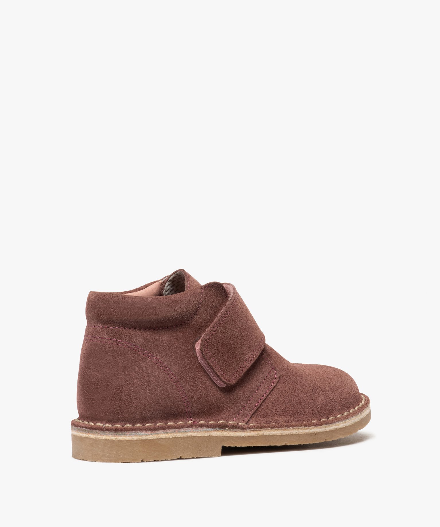 Boots enfant unis en cuir à fermeture scratch | GEMO