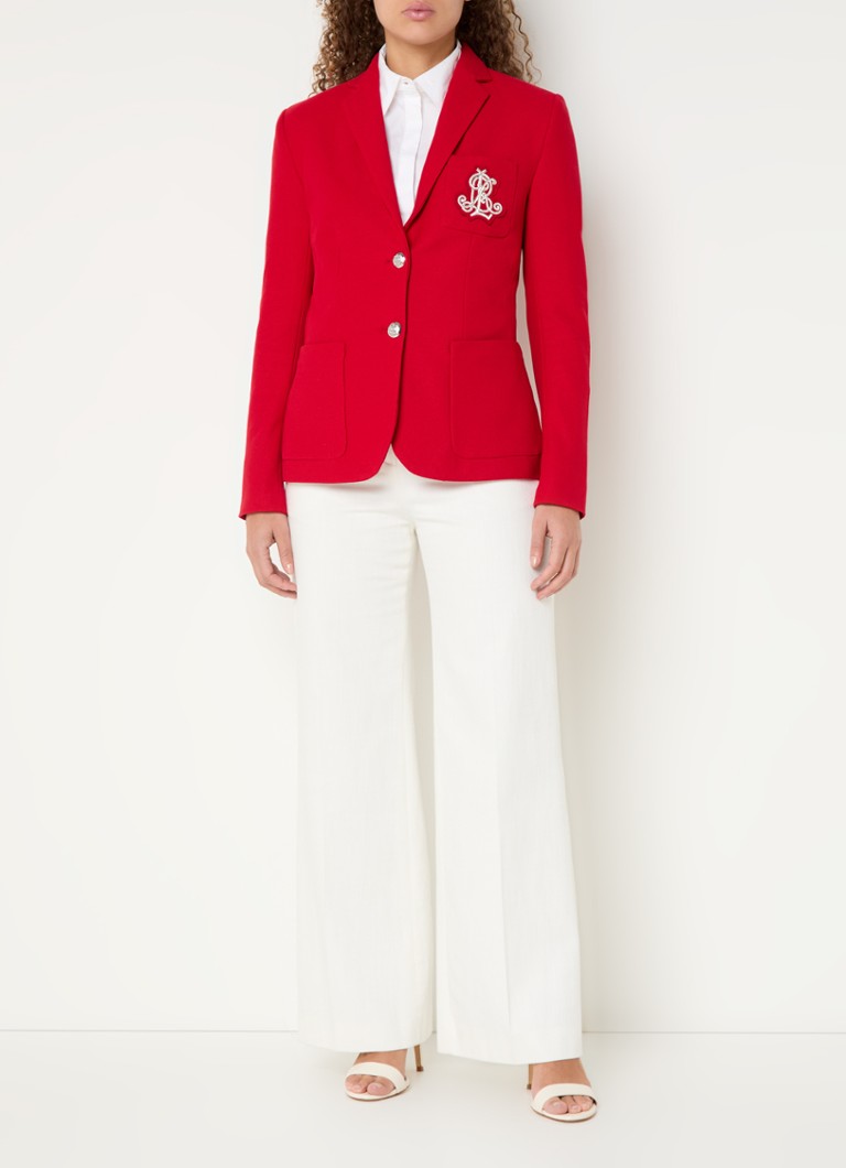 Πικέ βαμβακερό μπουφάν Ralph Lauren με μεταλλικό κέντημα λογότυπου