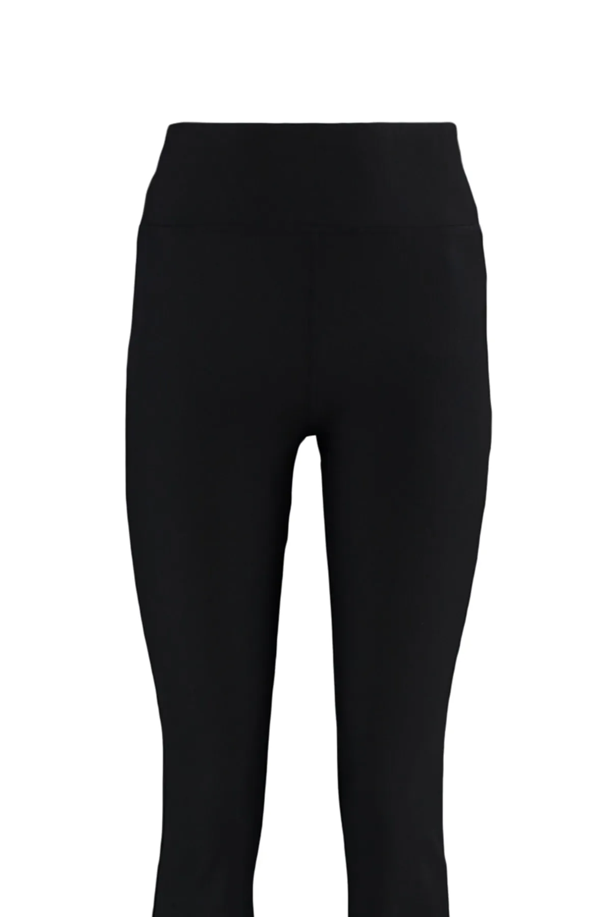 Trendyol Collection  Schwarze, gerippte, gestrickte Yoga-Sportstrumpfhose mit spanischen Beinen TWOAW23TY00011