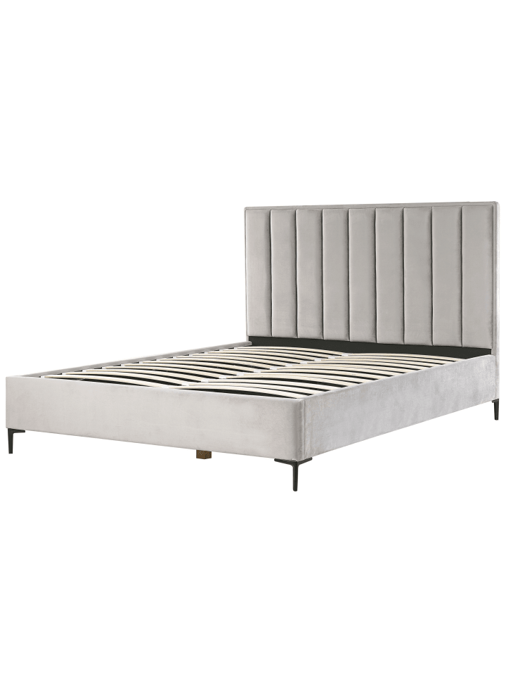 Beliani Schlafzimmer Set SEZANNE in Grau/Schwarz - (W) 190 x (H) 142 x (L) 215 cm günstig kaufen onesize