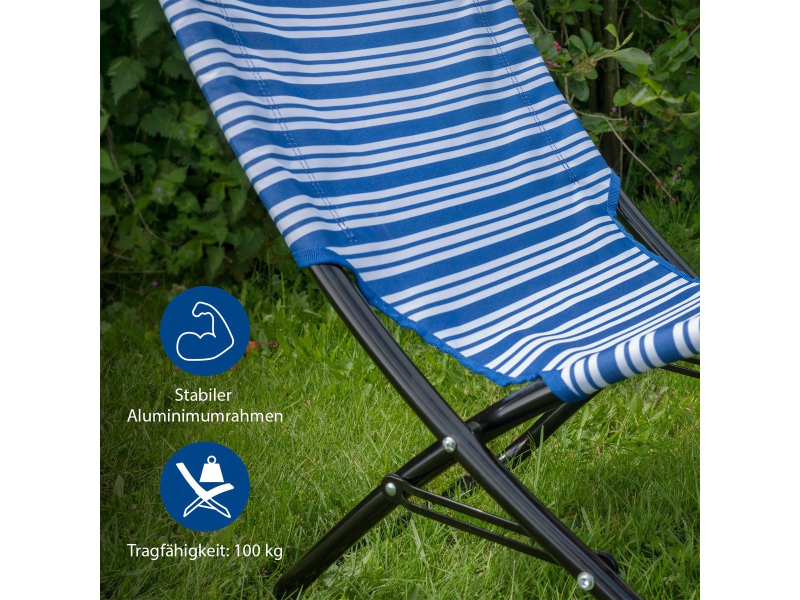 Setpoint Campingstuhl, SET Beach-Chair faltbarer Strand-Stuhl Angler klappbar kleines Packmaß