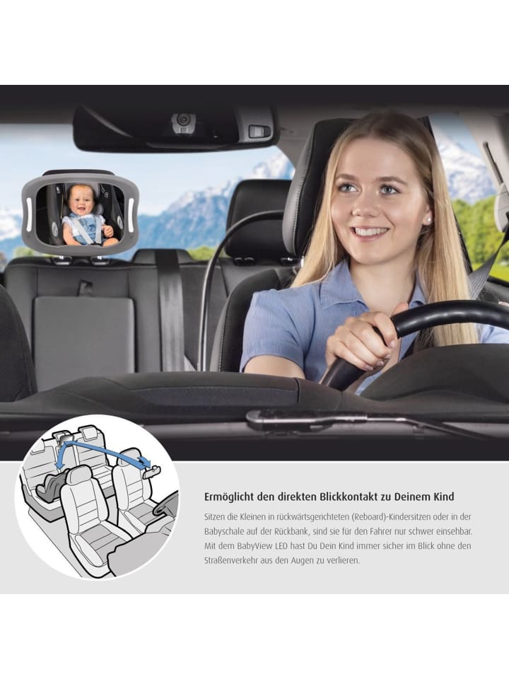 Reer BabyView LED Auto-Sicherheitsspiegel mit Licht in Grau ab 0 Monate günstig kaufen onesize