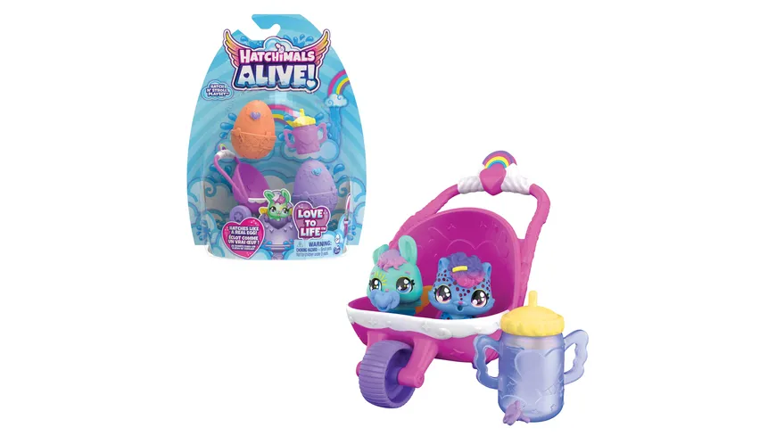 Spin Master - Hatchimals Alive Zwillingswagen Spielset