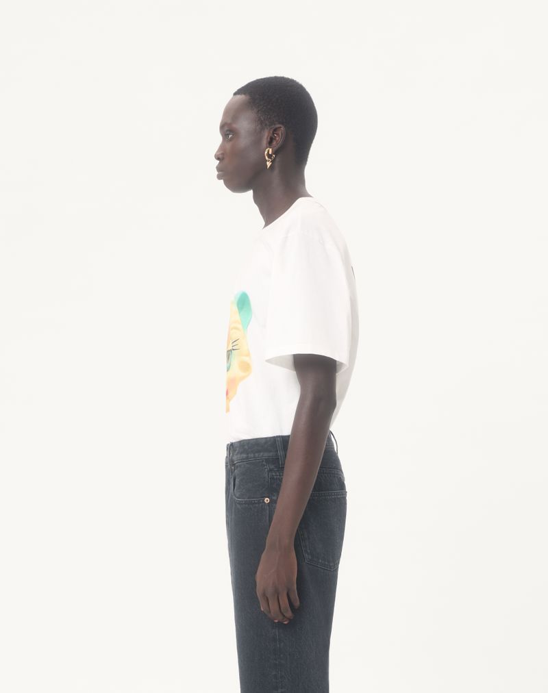 Valentino Bomuld T-Shirt med Le Chat De La Maison Print