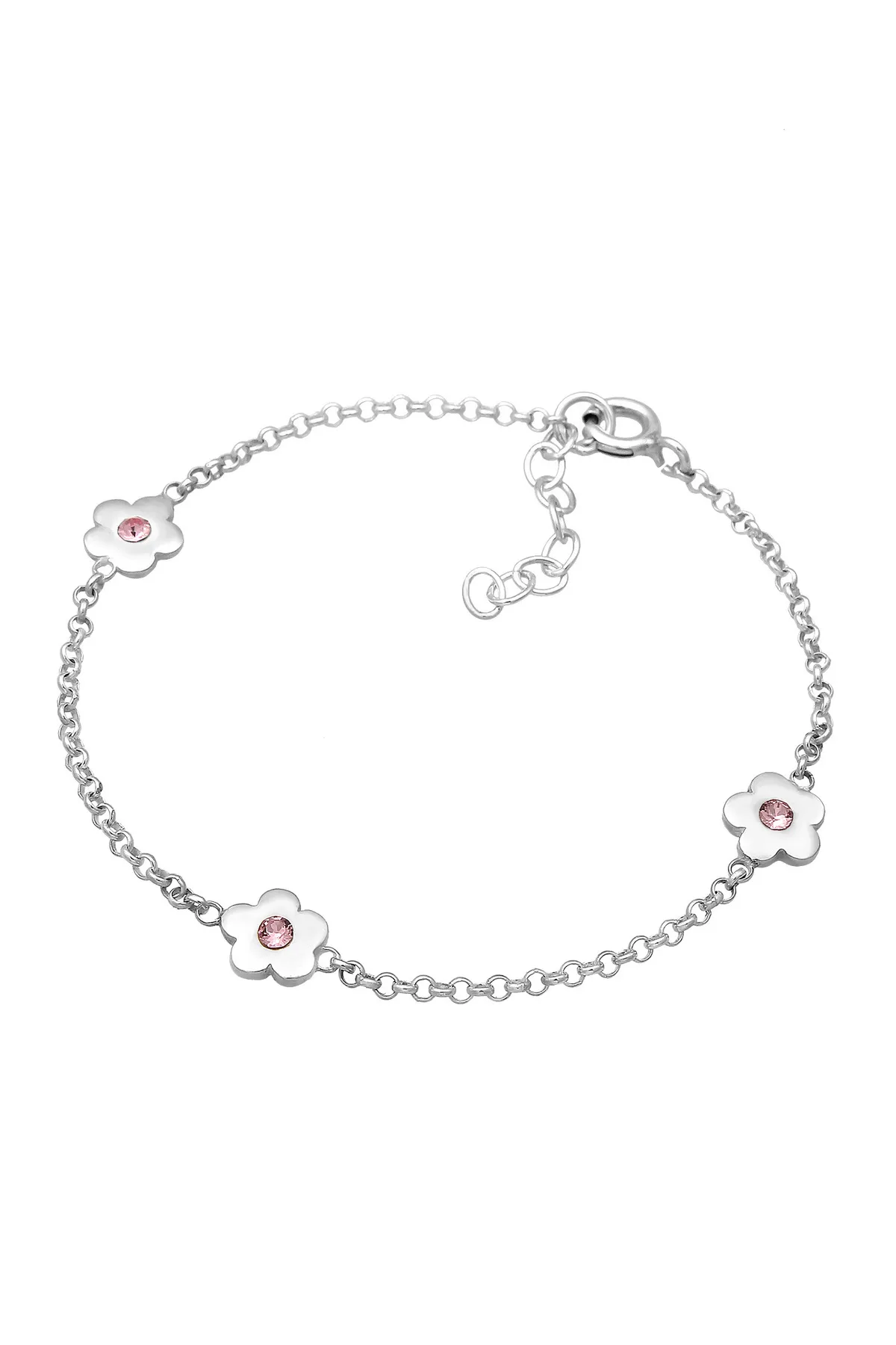 ELLI  Armband Kinder Blumen Floral Kristalle Silber