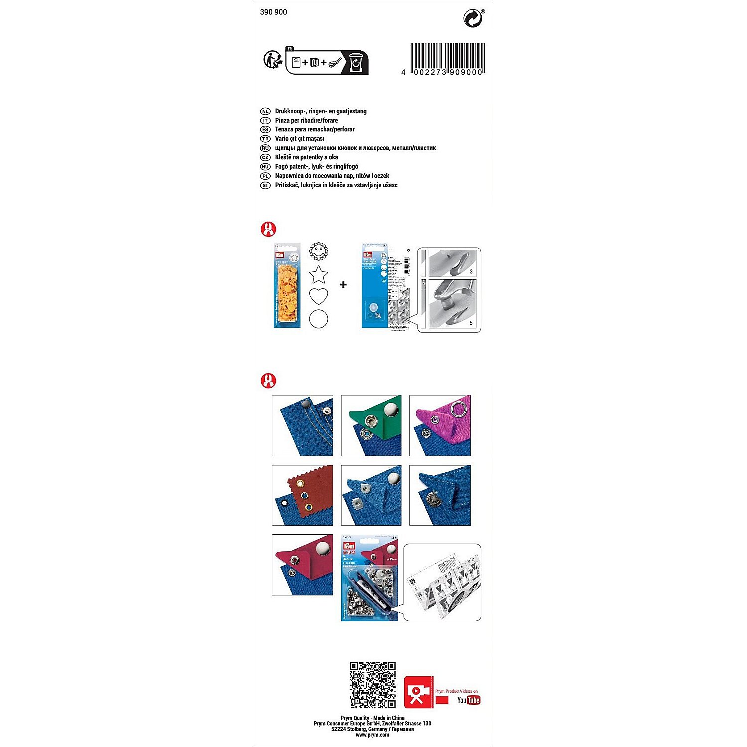 Prym Vario-Zange mit Loch Werkzeug