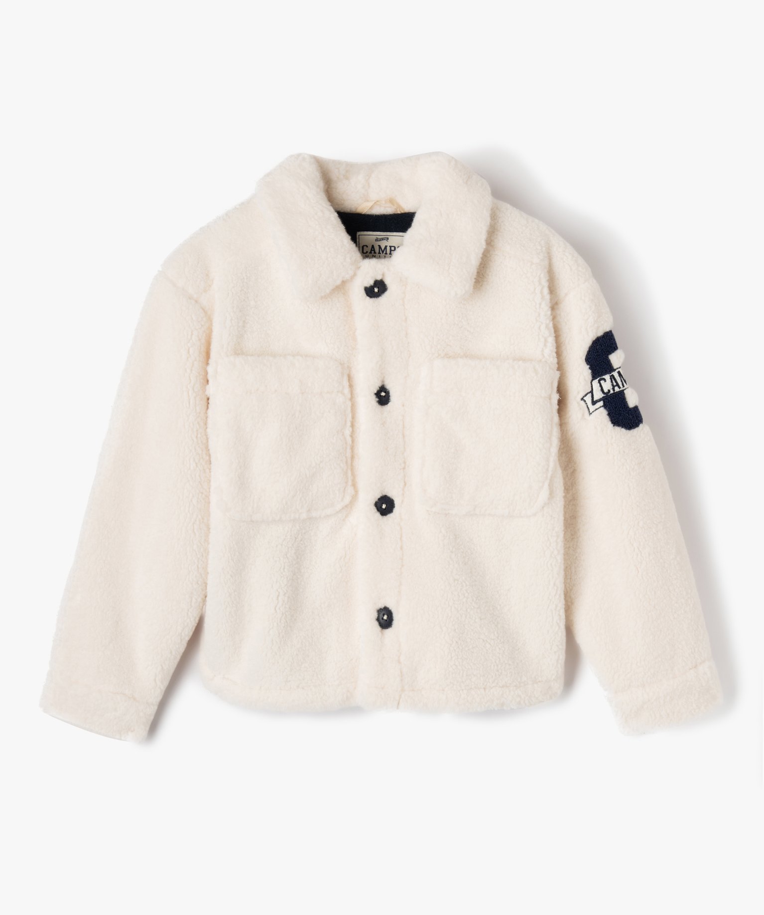 Blouson en maille peluche fille - Camps United ecru | GEMO