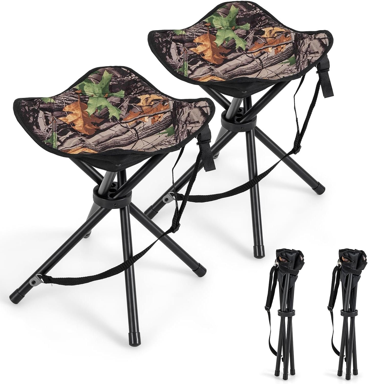 KOMFOTTEU Campinghocker Klapphocker (2er Set), bis 150kg belastbar