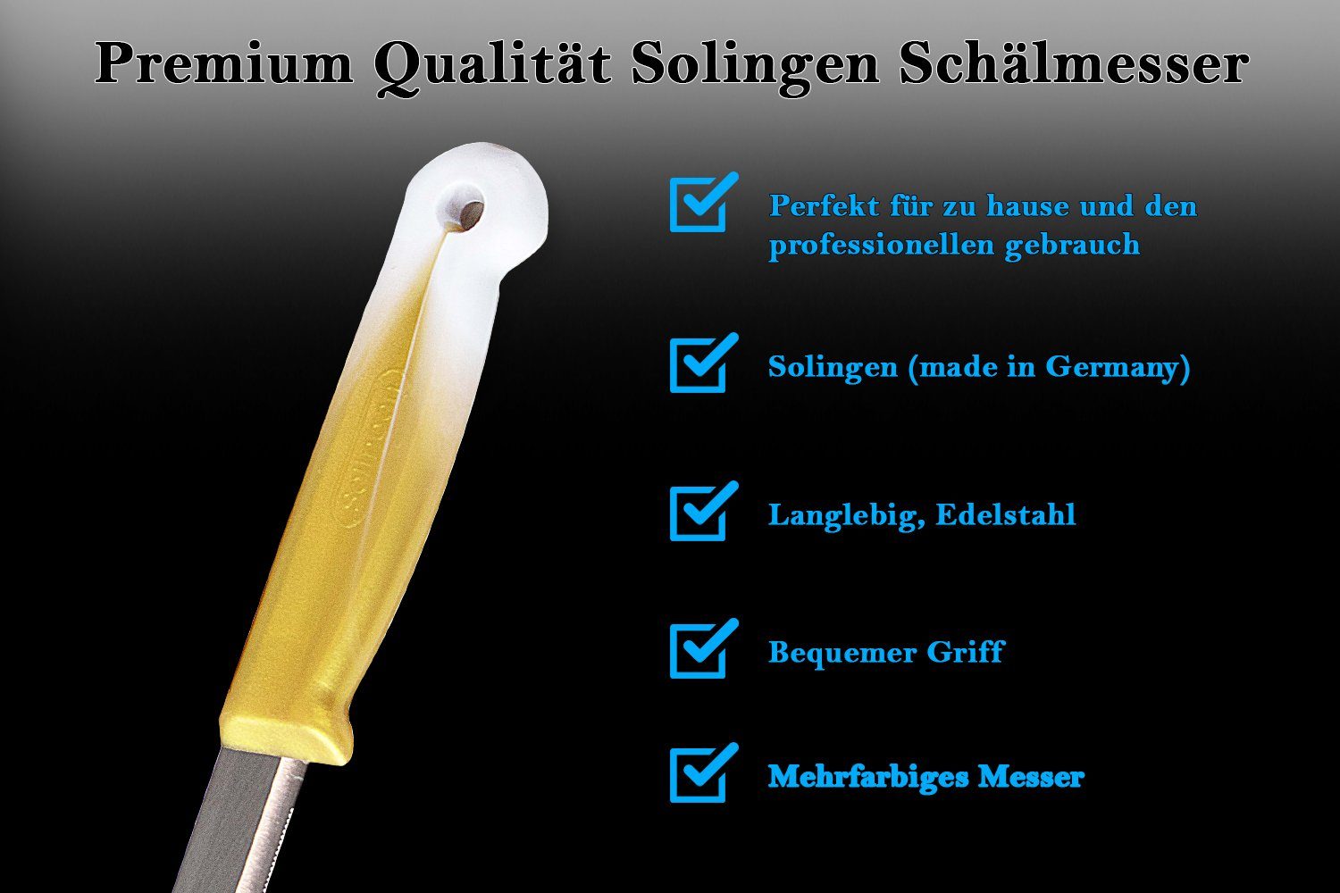 SMI Obstmesser 6-tlg Solingen Gemüsemesser Set Schälmesser Obstmesser Küchenmesser