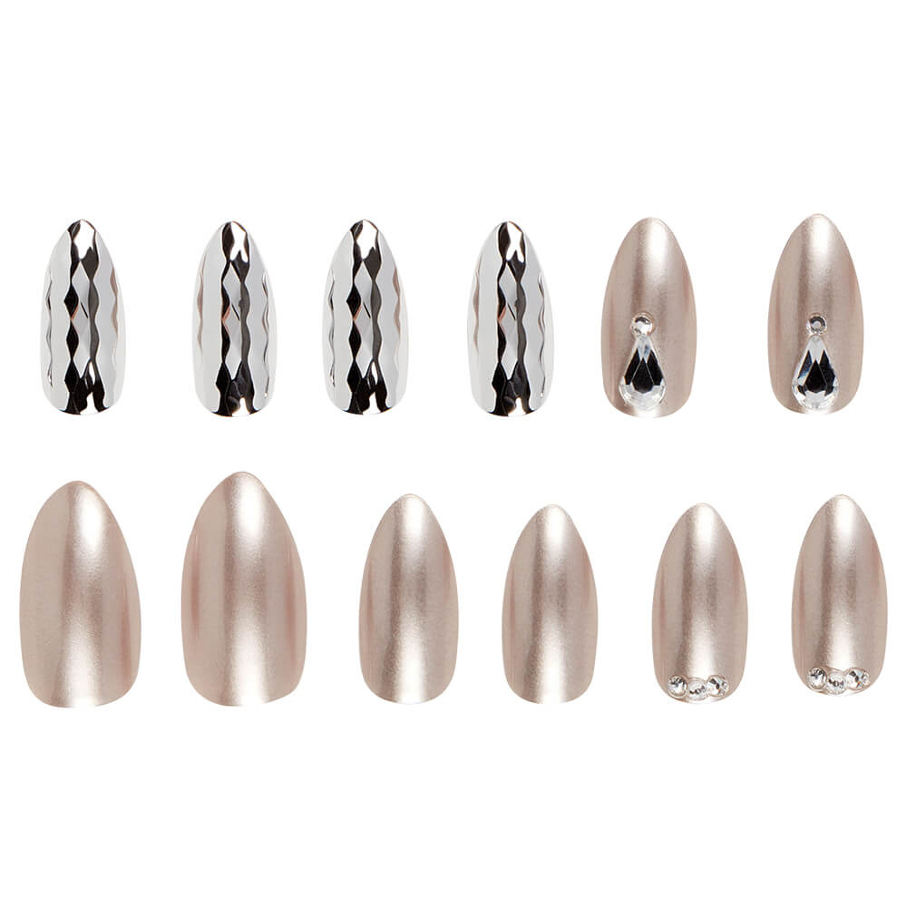 Ardell Nail Addict Champagne Ice Faux-ongles prêt à poser Ardell avec accessoires