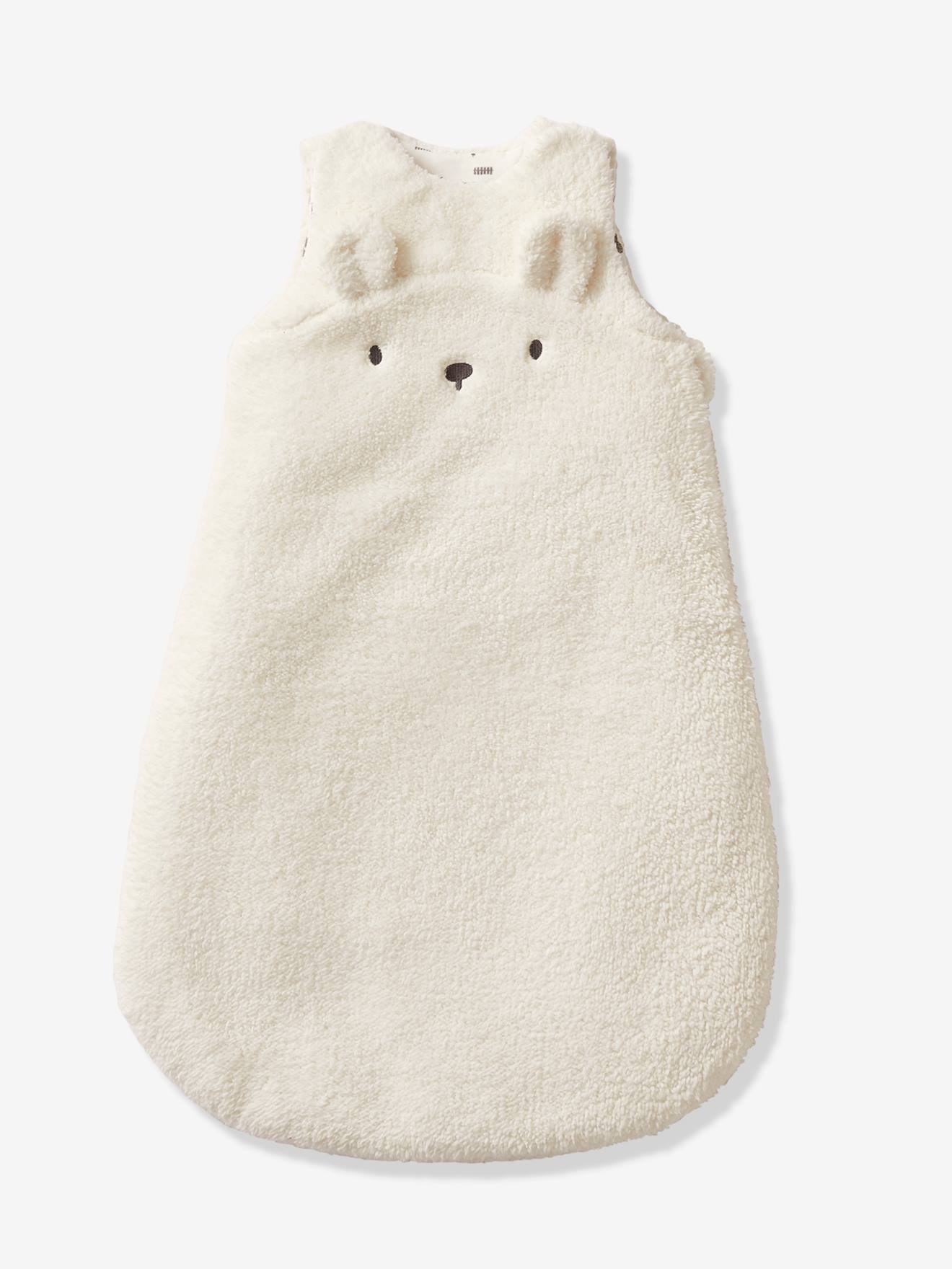Vertbaudet Baby Winterschlafsack GRÜNER WALD, Ärmel abnehmbar Oeko Tex - braun/bär