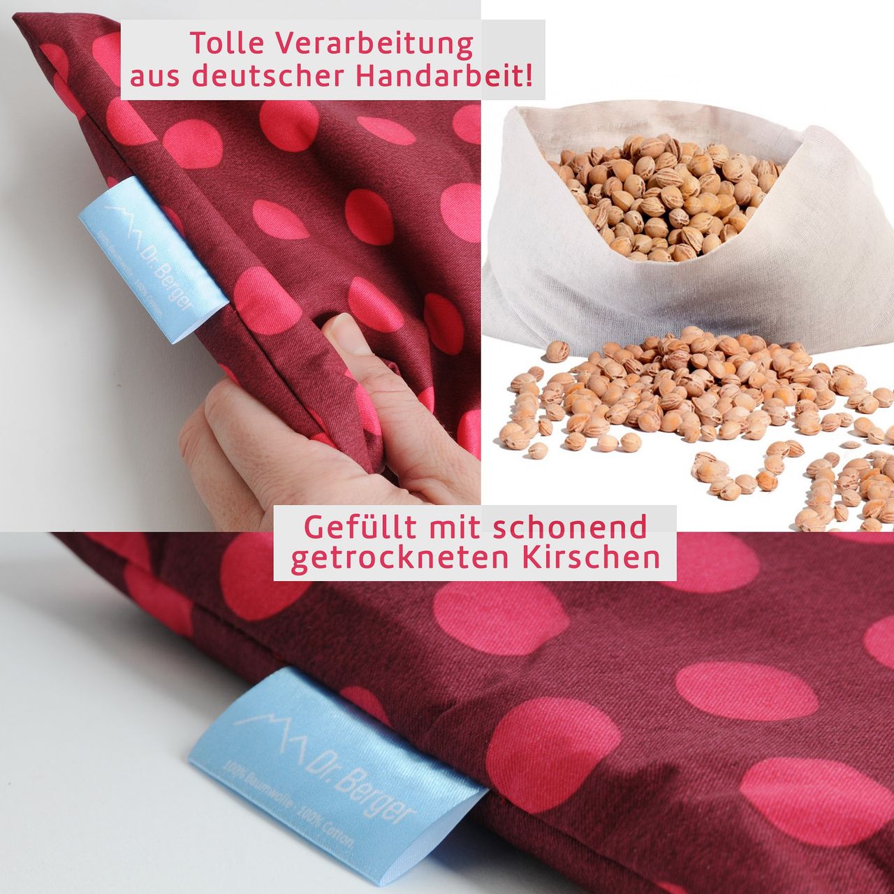 Dr. Berger Original Dr. Berger 1-Kammer-Kirschkernkissen Tupfendruck Rot