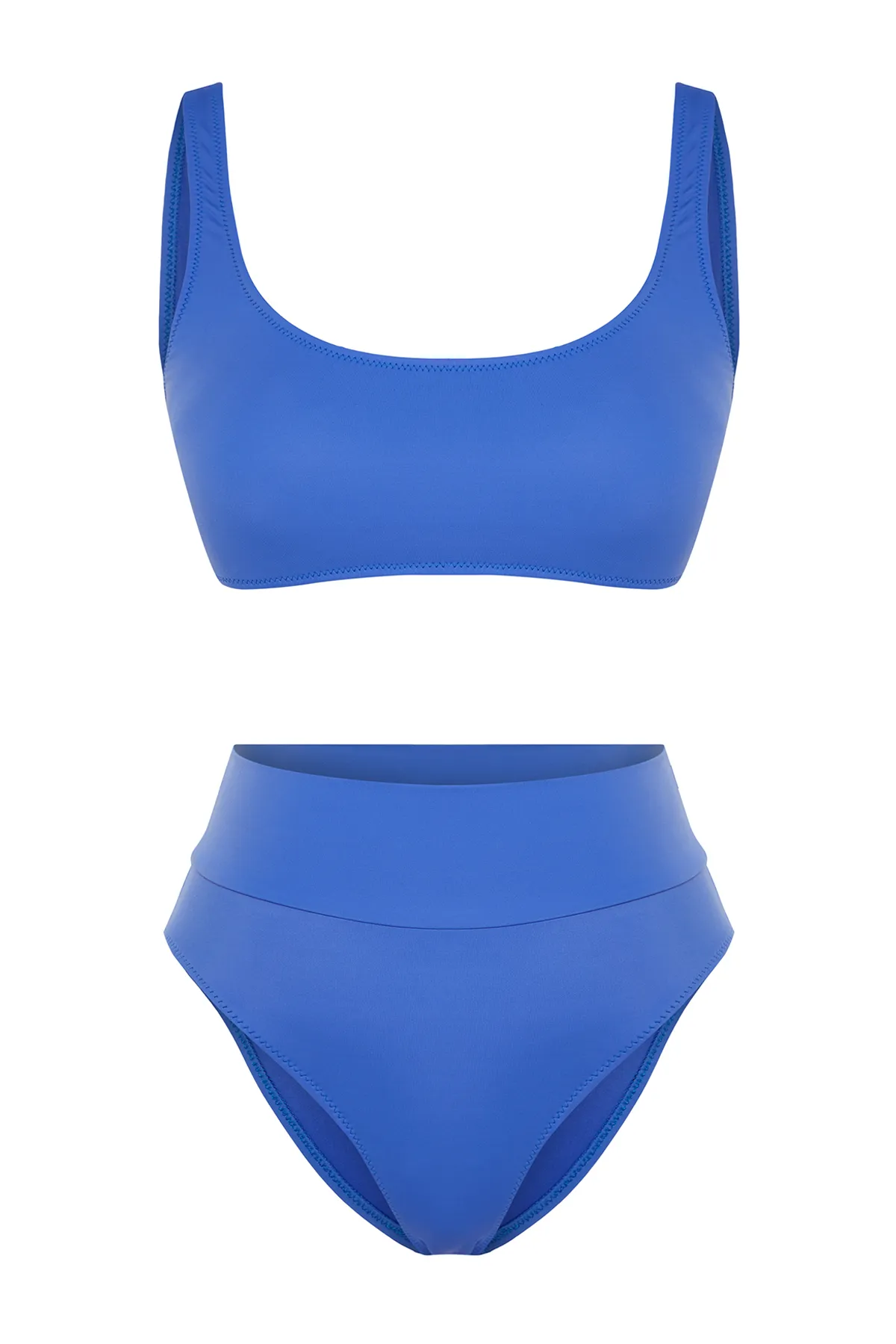 Trendyol Collection  Saks Strapless High Waist High Leg Regular Bikini Set TBESS22BT0010