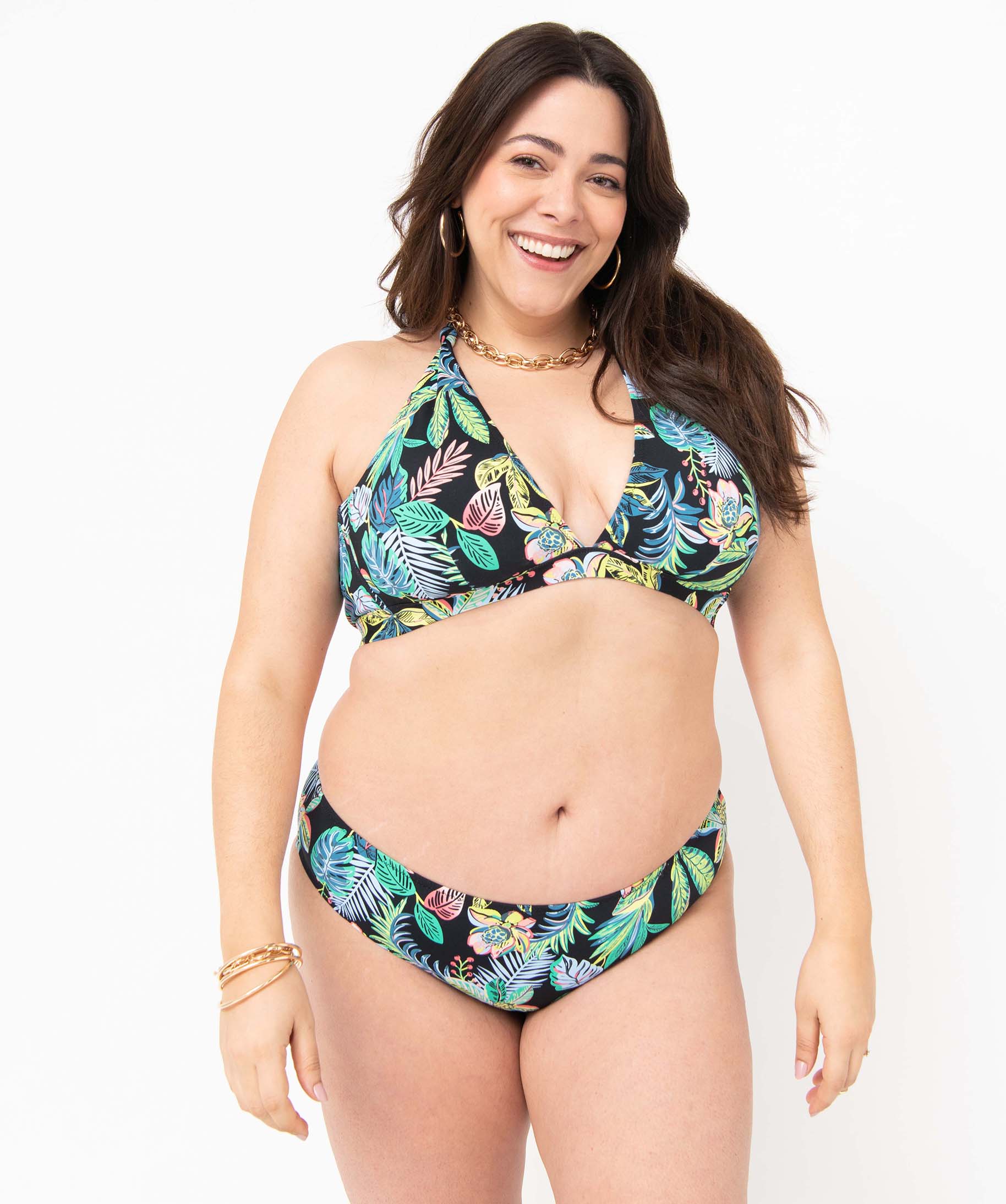 Bas de maillot de bain femme grande taille coupe classique imprime | GEMO