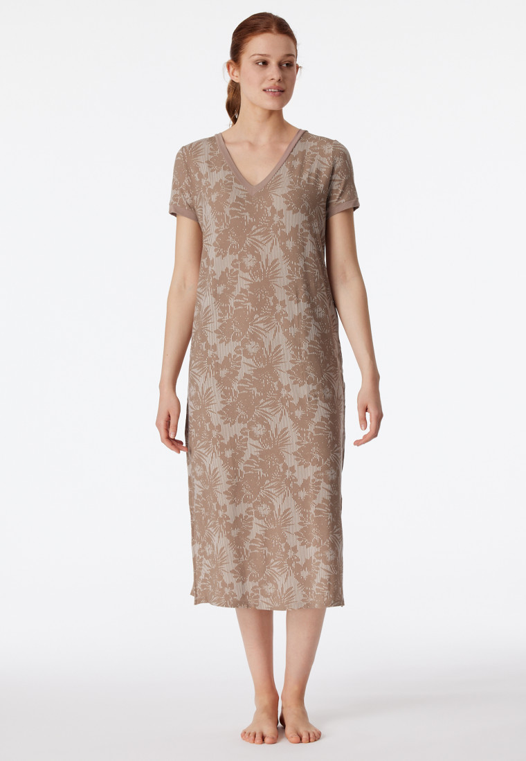 Sleepshirt kurzarm V-Ausschnitt clay - selected! premium inspiration